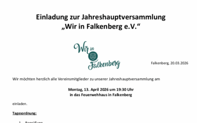 Einladung JHV Wir in Falkenberg e.V.